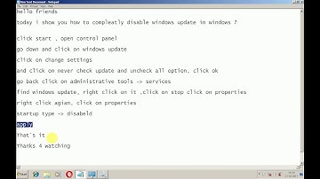 How to disable completely windows 7 update
