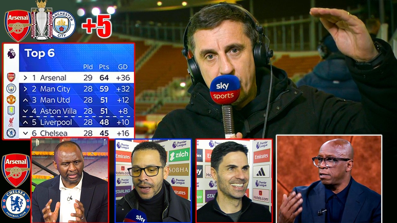 Arsenal Keep Title Race In Their Hands 🔥 Arsenal vs Chelsea 2-1 Gary Neville Reaction