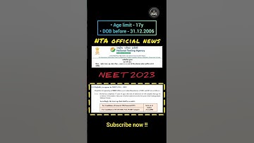 👉 Neet 2023 age limit |  neet UG 2023 age criteria #neet #neet2023 #age #nta