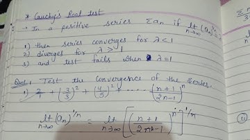 Cauchy root test || test for convergence || BMTC 133 U.8 (Part 4)