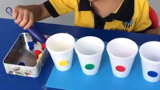Fine motor activity for children - sorting colors