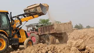 JCB 3DX 74 Plus Desh Mitti loading Mahindra 265 Di International loader Mitti loading heavy work