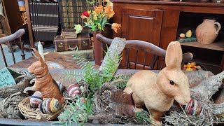 Early Country Antiques, Folk Art, Primitives, Spring Decor, Farmhouse, Cottage, Decorating 