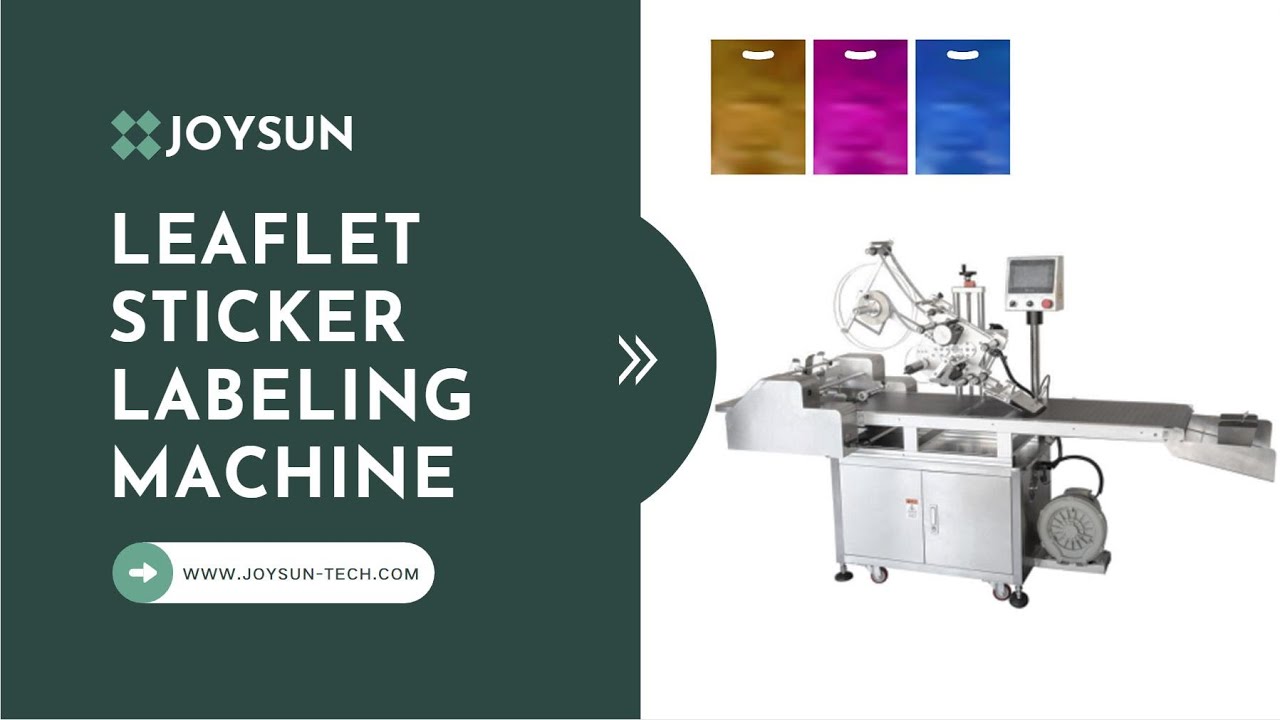 Leaflet Labeling Machine| Sticker Labeling on Page Pamphlet - YouTube