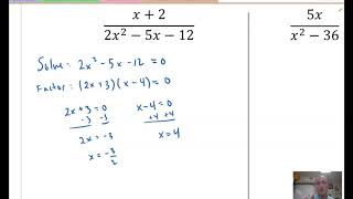 Accelerated Math 3 2-2A Finding Excluded Values of Rat. Exp.