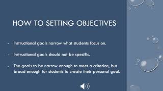 Setting Objectives and Providing Feedback