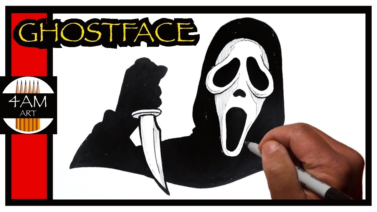 How to Draw GHOSTFACE - YouTube