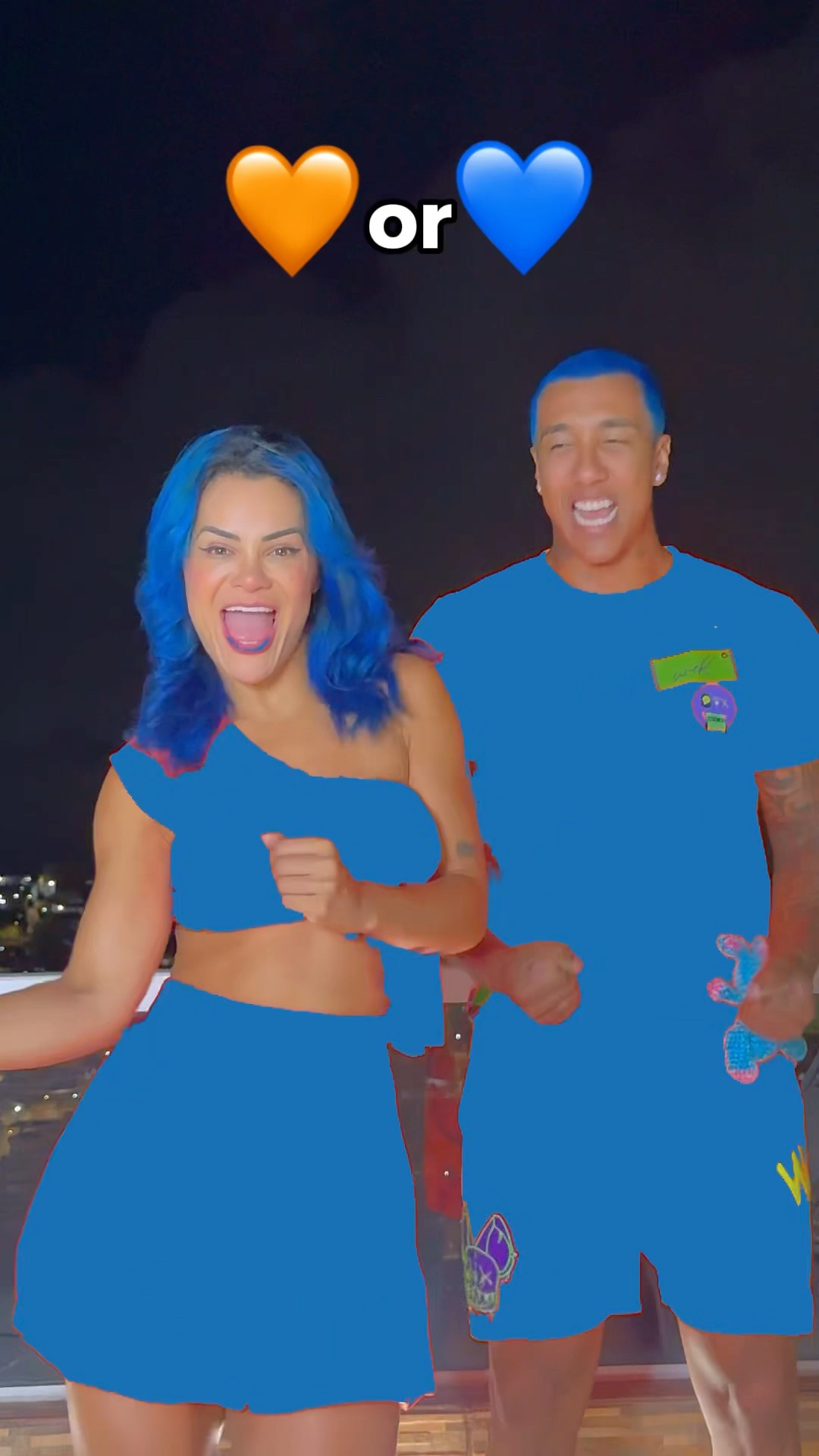 Você prefere laranja ? ou azul ?? ​⁠@ApolloSant #entretenimento