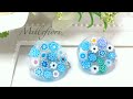 【UVレジン】ミルフィオリを使ってイヤリングを作ってみました100均モールド[Resin]earrings