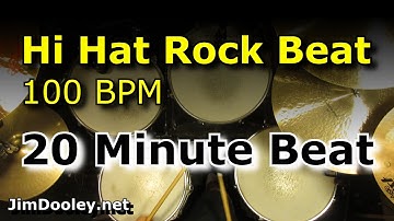 20 Minute backing Track - Hi Hat Rock Beat 100 BPM