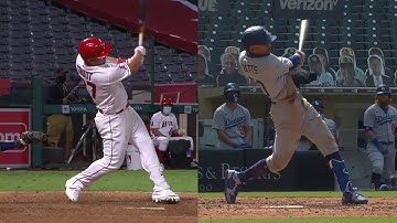 Mike Trout and Mookie Betts Side by Side Swing Comparison | Slow Motion | HD