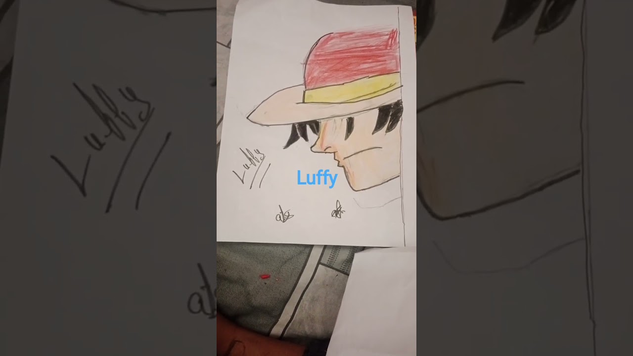draw Luffy with. # pencil colour