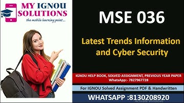 MSE 036 Solved Assignment 2023-24 | Latest Trends in Information Cyber Security | 90% Marks Scored