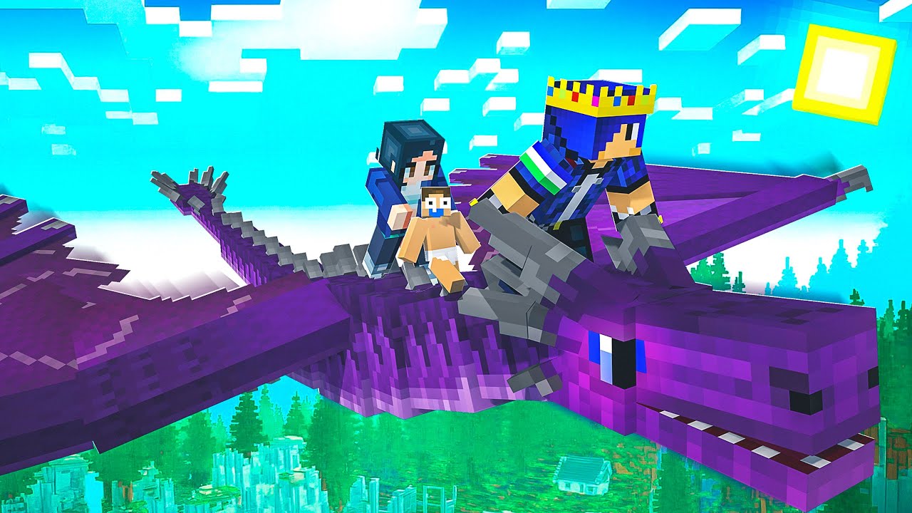 Minecraft Lekin Biz AJDARHO larni Qo'lga  O'rgatamiz 😱 Oilam Bilan ?