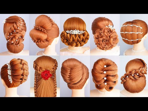 TOP 10 Party & Wedding Hairstyles for Women | Modern Bun Hairstyles for Long Hair