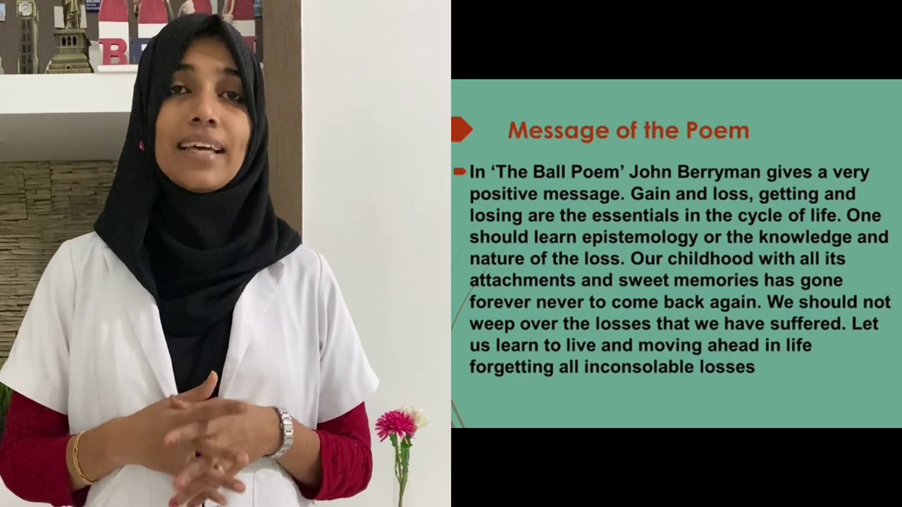 The Ball Poem by John Berryman Class 10 English poem 5 explanation