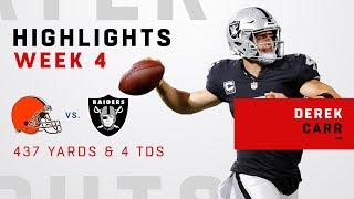 Derek Carr Goes Off For 437 Yards & 4 Tds Vs. Cleveland