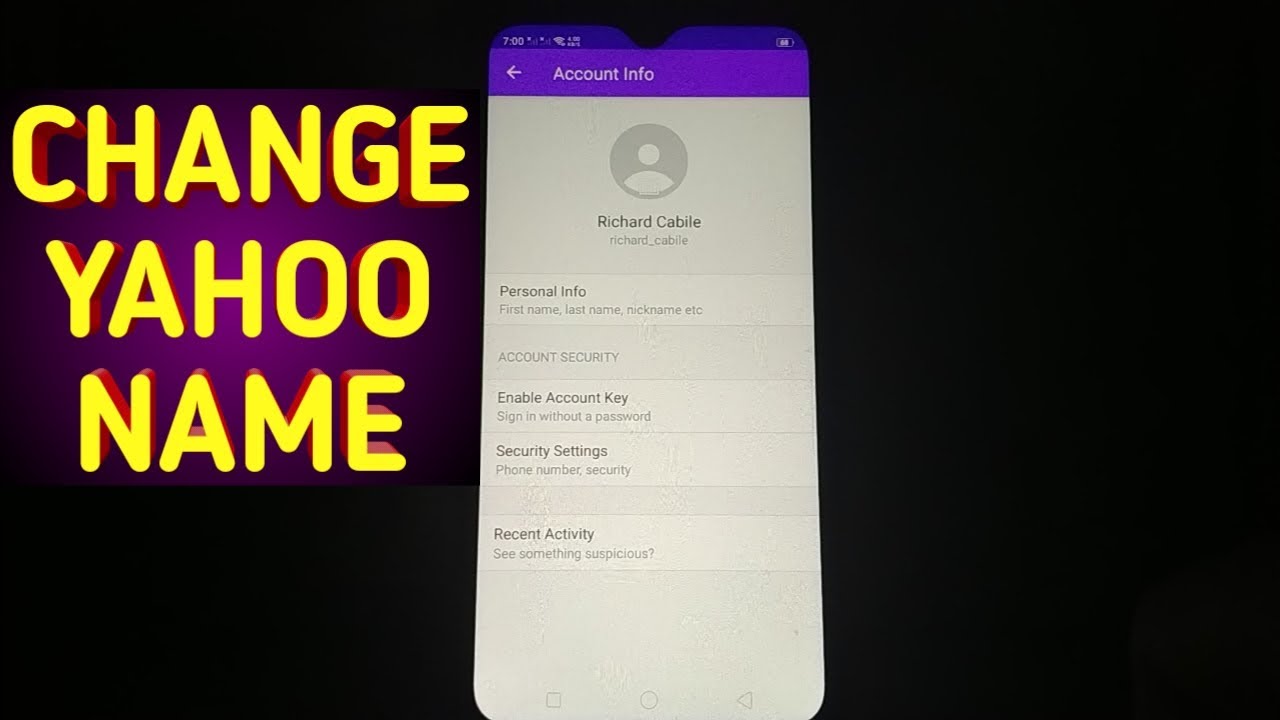 how to change name in yahoo