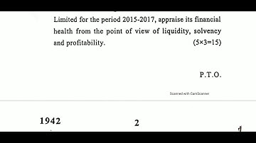 Business Analysis and Valuation, Bachelor of Management Studies(BMS)  CBCS, Previous Question paper