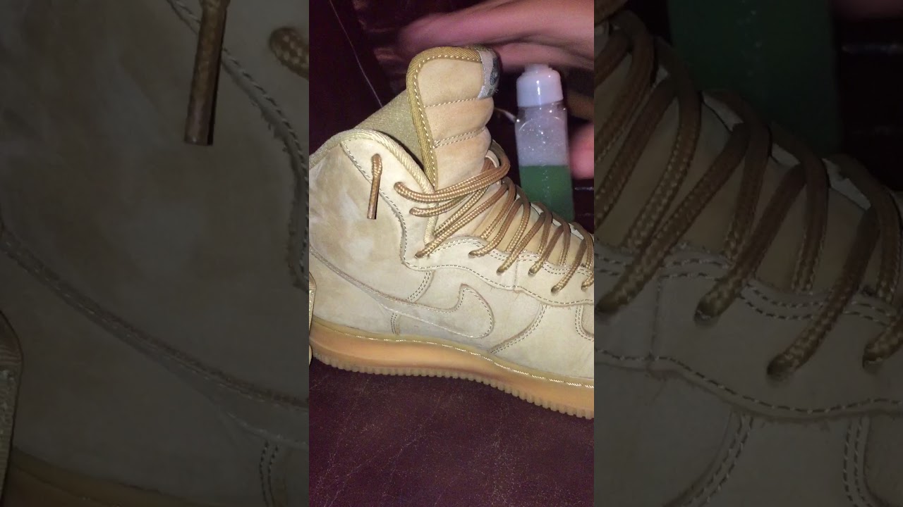 to clean wheat air force ones (suede 