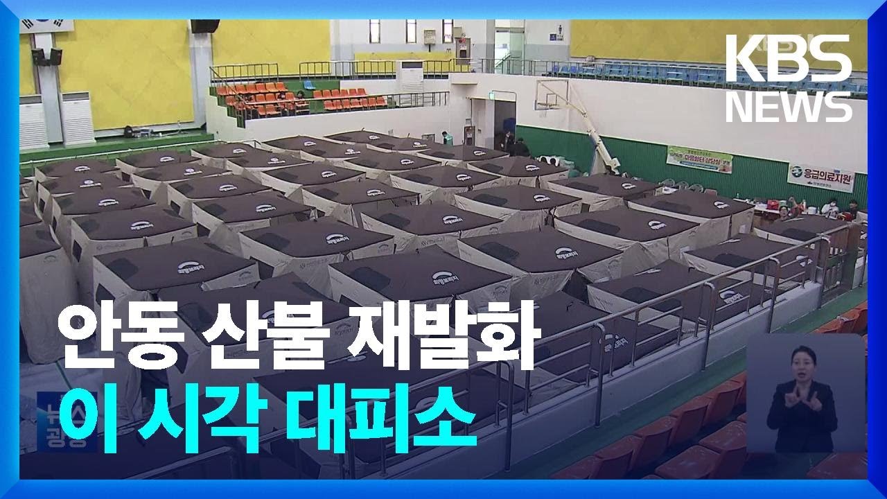 안동 산불 재발화…이 시각 대피소 / KBS  2025.03.29.