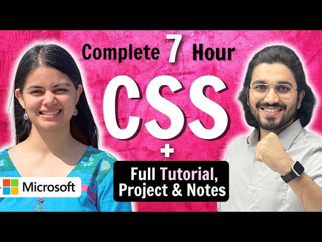 CSS Tutorial for Beginners | Complete CSS with Project, Notes u0026 Code class=