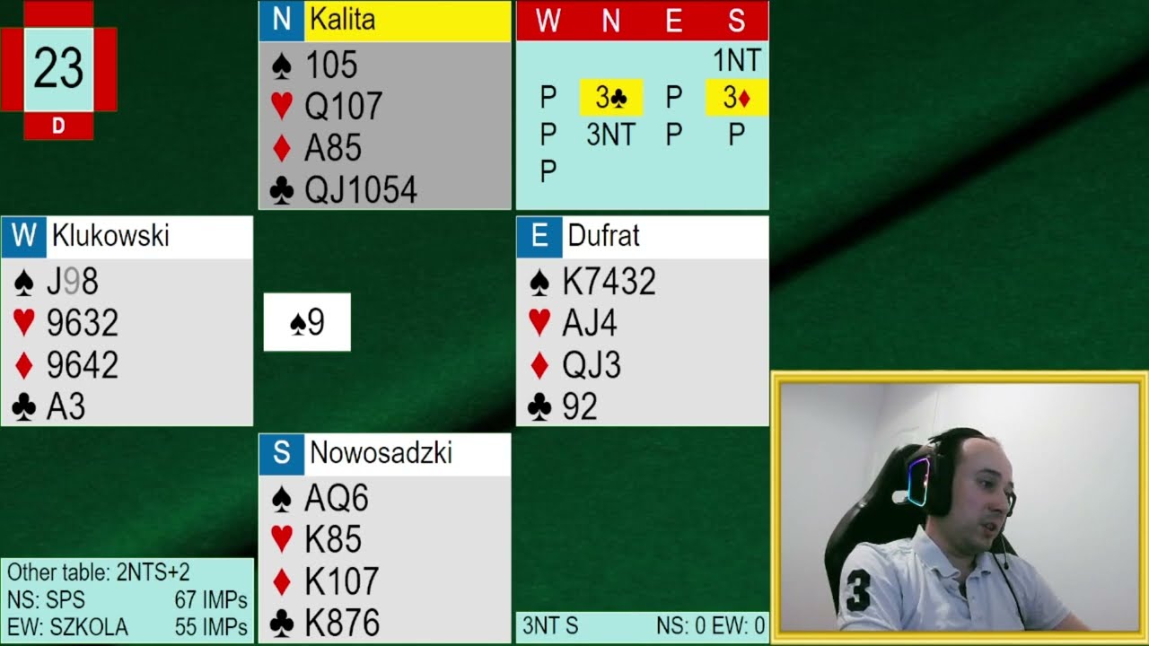 Rozdanie z finału ekstraklasy 2022 SZLEM GDAŃSK vs SPS CONSTRUCTION KIELCE - Brydż
