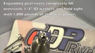 Exploding rivet fills oversized holes