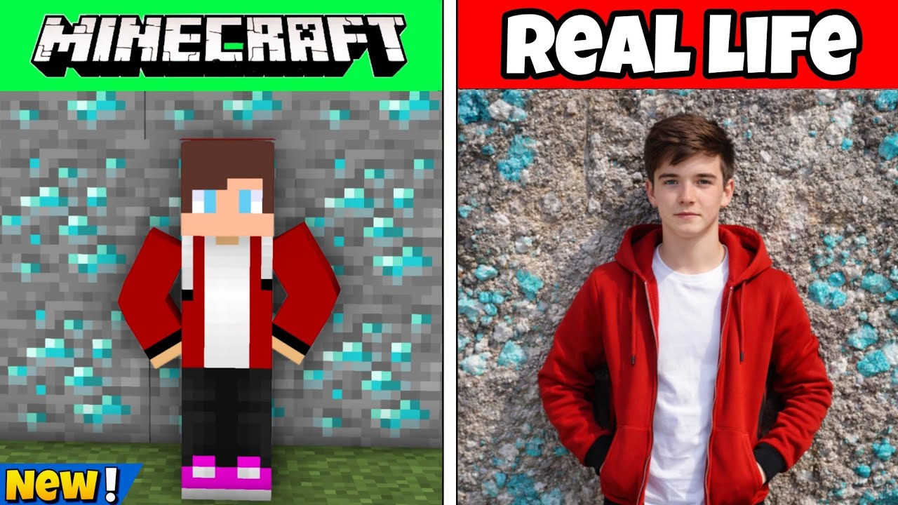 Minecraft Superior Mobs and Characters vs Real Life!