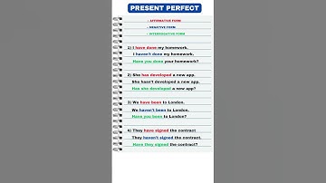 PRESENT PERFECT TENSE | Positive, Negative, and Question Form | Present Perfect Sentences