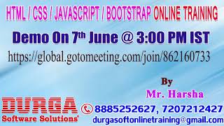 HTML, CSS, JavaScript, Bootstrap Online Training in DURGASOFT