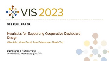 Heuristics for Supporting Cooperative Dashboard Design - Fast Forward | VIS 2023