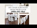 DIY Chair Slipcovers From Dropcloth // Shabby Chic Table