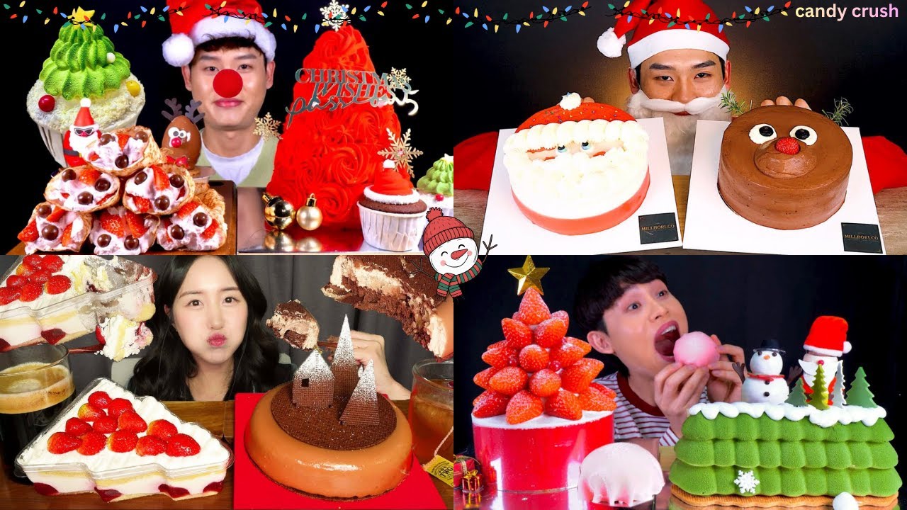 🍫 EATING Christmas Desserts at 4× Speed 🎄🎅🏻 | Chocolate, Cake & Ice Cream Mukbang ASMR 🤤