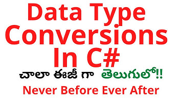 #5 C# Data Types Conversions in Telugu |C# tutorials for beginners in Telugu |TypeCasting C# in Telu