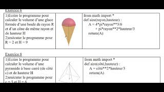Corrigé python exercices