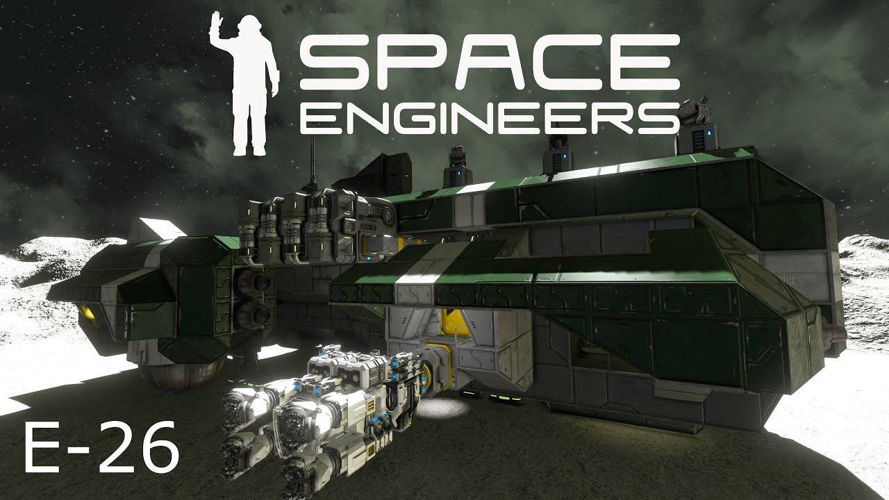 Space Engineers, E-26, Building an Ion Thruster Mining Ship - YouTube