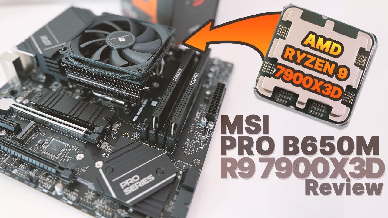 MSI PRO B650M-A WIFI Review | R9 7900X3D LP Cooler Test - YouTube