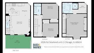2026 N Cleveland unit C, 3 bedroom, 2 bathroom, in-unit laundry, parking space included in the rent