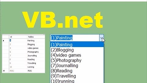 VB.net tutorial: how to display items and their values together from SQL server in combobox