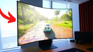 Trying the INSANE Samsung Odyssey Ark 55" Gaming Monitor!