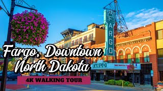 Fargo Downtown - 4K Walking Tour - North Dakota - with subtitles 