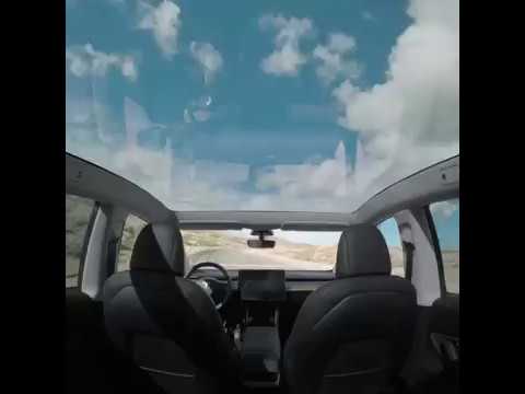 Panoramic glass roof on TESLA Model Y - YouTube