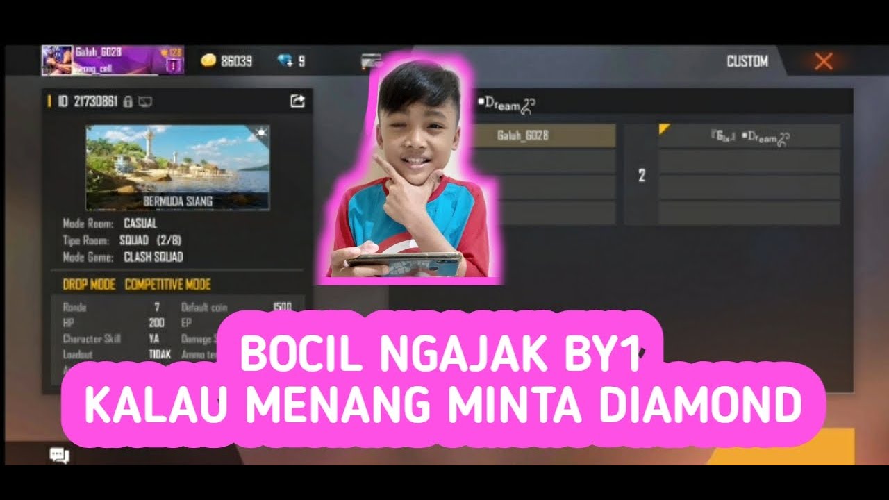 BOCIL INI GUA CHALLENGE KLO MENANG BY1 GUA KASIH DIAOMOND - YouTube