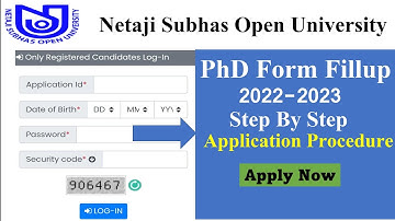 NSOU PhD Form Fillup 2023 // Step by Step Application Procedure // Netaji Subhas Open University