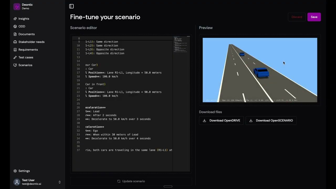 Deontic GenAI for Safe Autonomy - sneak peek V1 UI