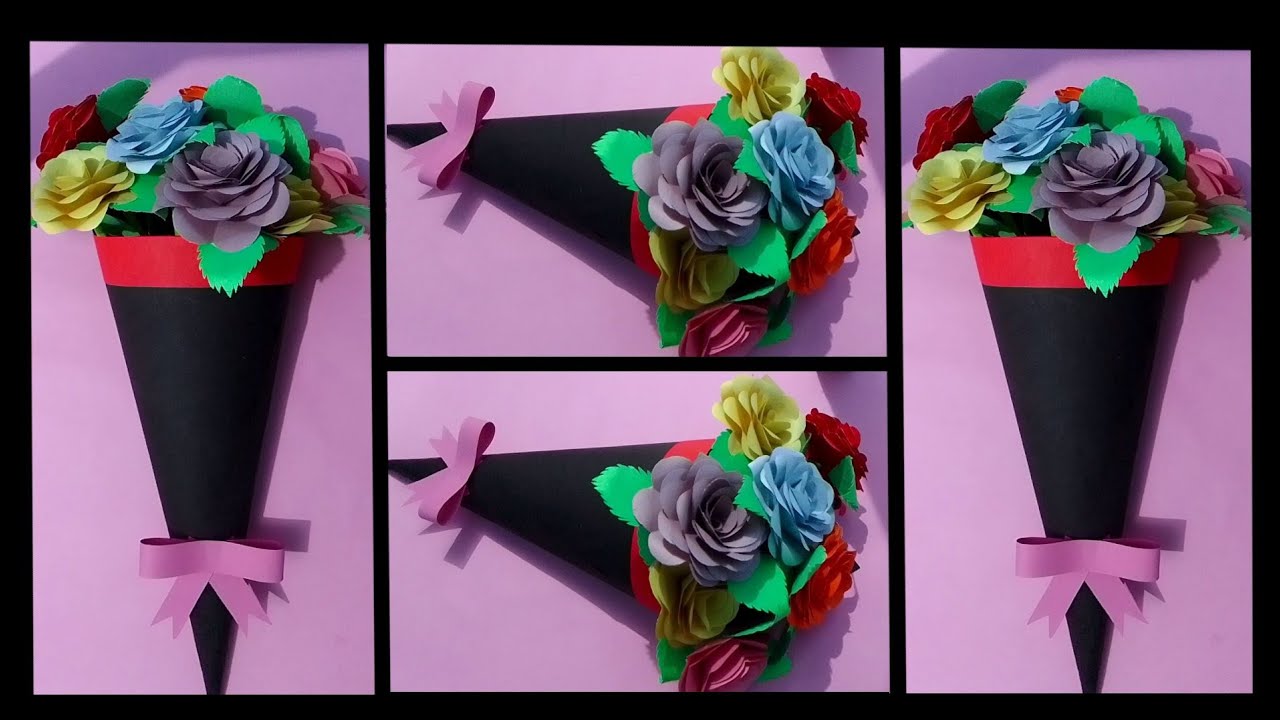 DIY Paper Flower BOUQUET/ Birthday Gift ideas / Flower Bouquet making