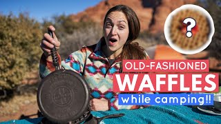 I Tried to Make Waffles While Camping (cast iron cooking with an antique waffle maker!)