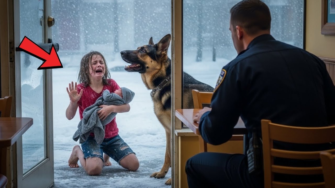 “Can We Warm Up Here?”A Girl Asked a Police Officer & His K-9 —The Baby’s Blanket Changed Everything