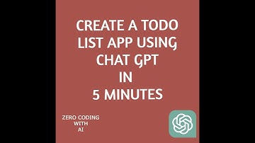 How to create a todo list app using chat gpt (AI) with zero coding